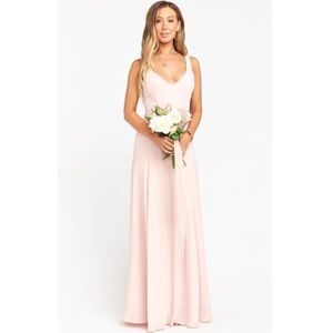 Show Me Your Mumu Jenn Maxi Dress in Dusty Blush Crisp Bridesmaid Wedding NWT